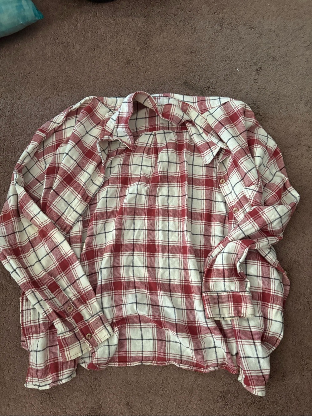 Forever 21 Plaid Button Down Shirt in Red & White Size Large